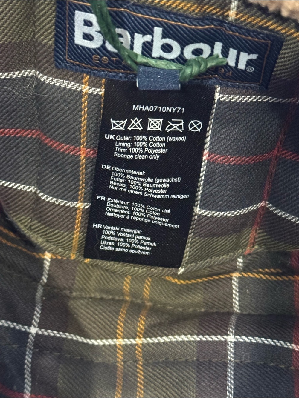 Barbour Morar Wax Trapper Hat Black Waxed Cotton Fleece Aviator NWT Sz L - Picture 9 of 9